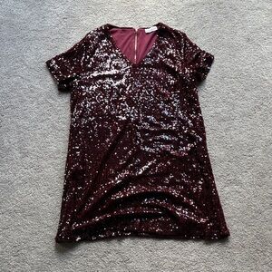 Sequin Burgundy Mini Dress - NYE Outfit ✨